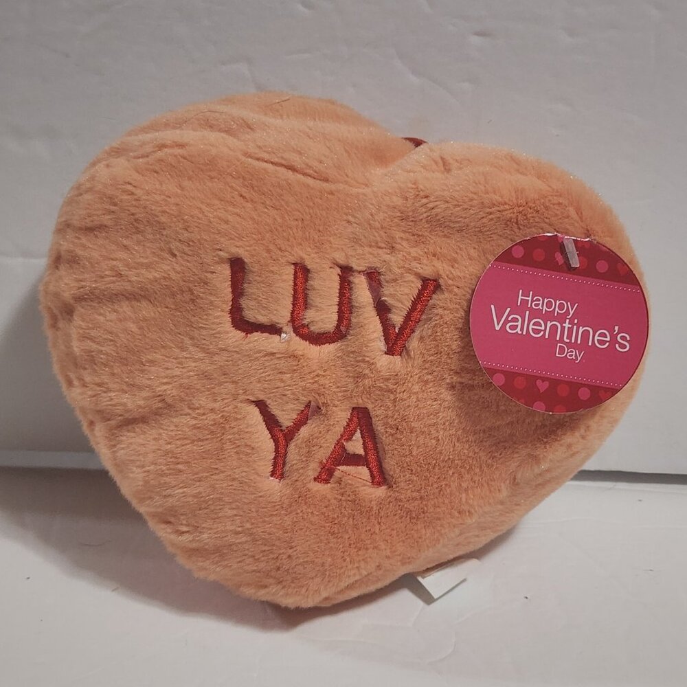 Dan Dee Luv Ya Orange‎ Heart Plush Valentine's Day Walmart 5" tall x 7" wide New